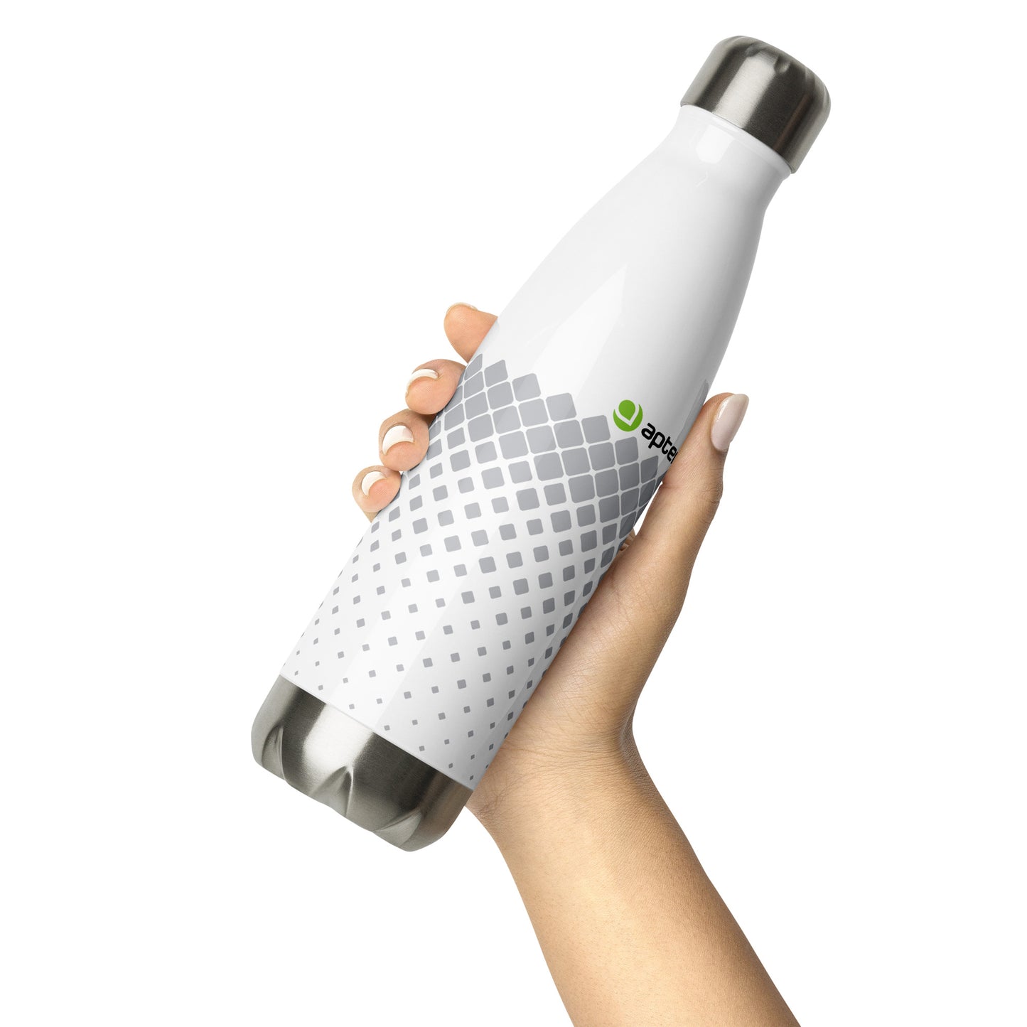 Dissolving Solar White Stainless Steel Water Bottle