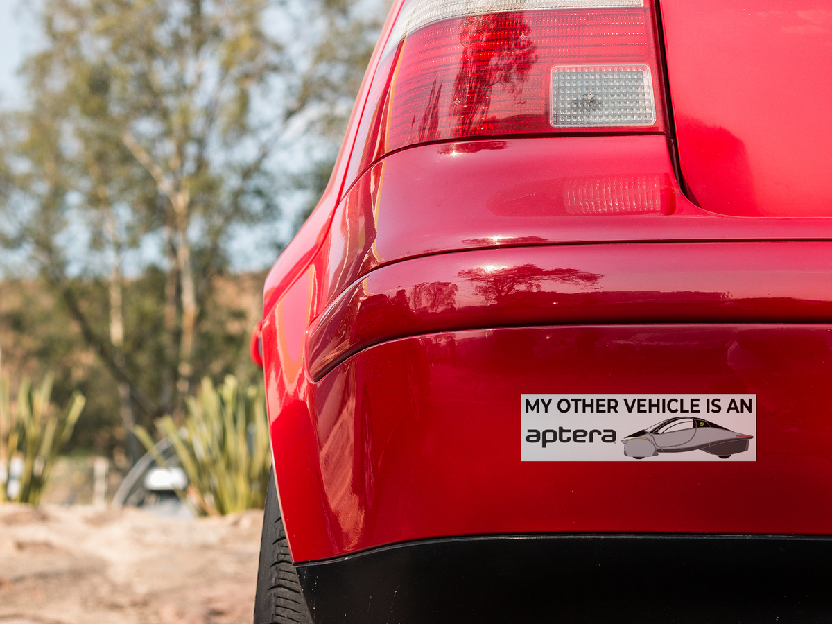 Red Aptera Aptera Bumper Sticker – www.shopaptera.com | Aptera Partner